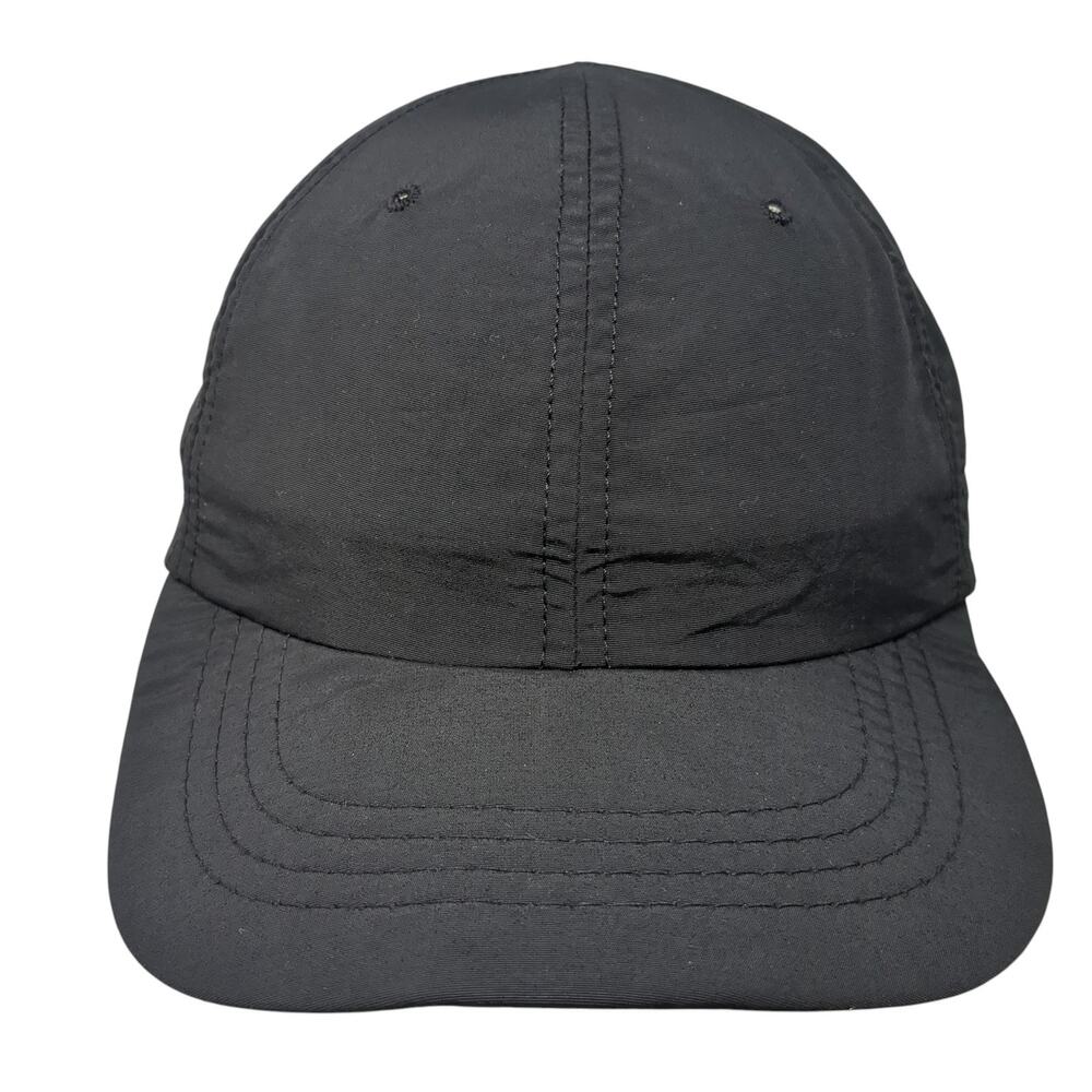 J. Crew Strapback Baseball Hat Solid Black One Si… - image 1